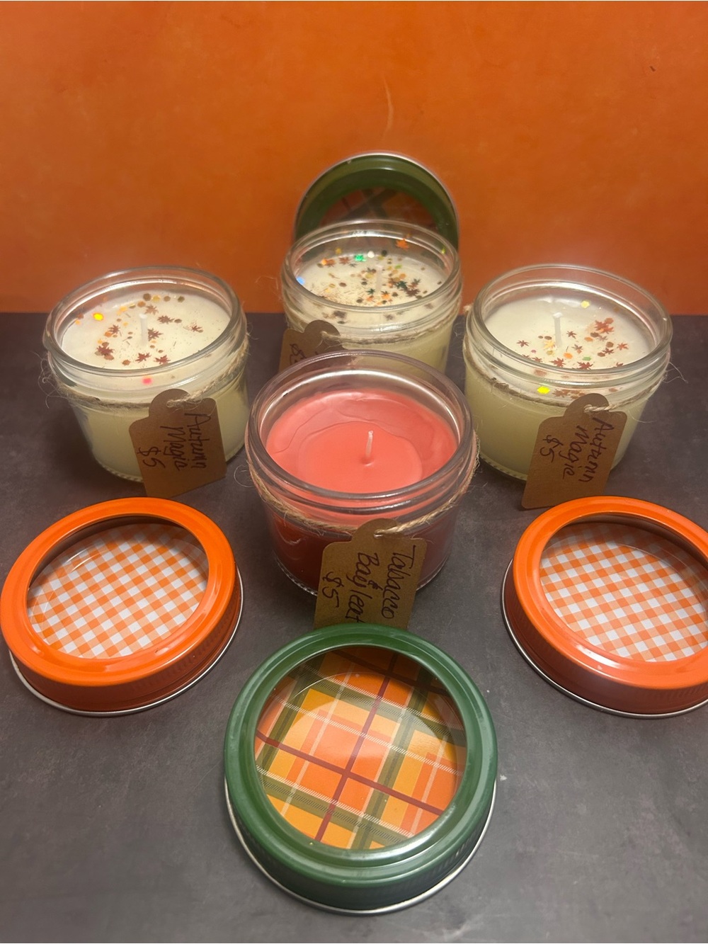 $5 each Fall Scented Jar Candles